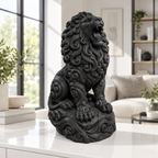 Brüllender Löwe Ornament - Schwarz gedruckt Wohnzimmer