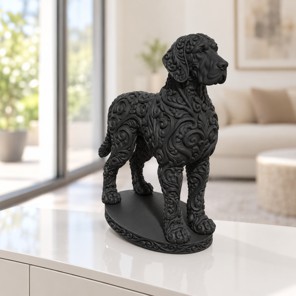 Deutsche Dogge Ornament - Schwarz gedruckt Wohnzimmer