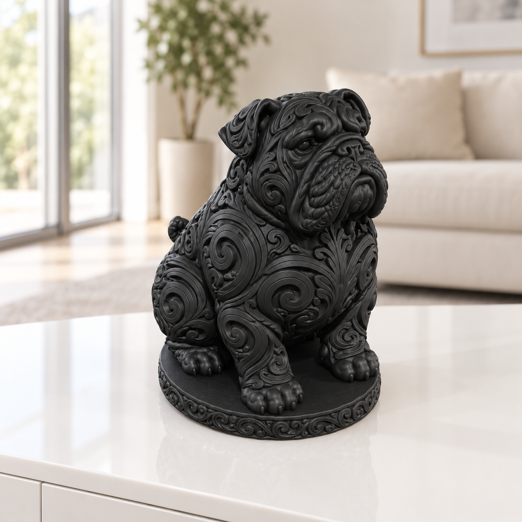 Bulldoggen-Welpe Ornament - Schwarz gedruckt Wohnzimmer