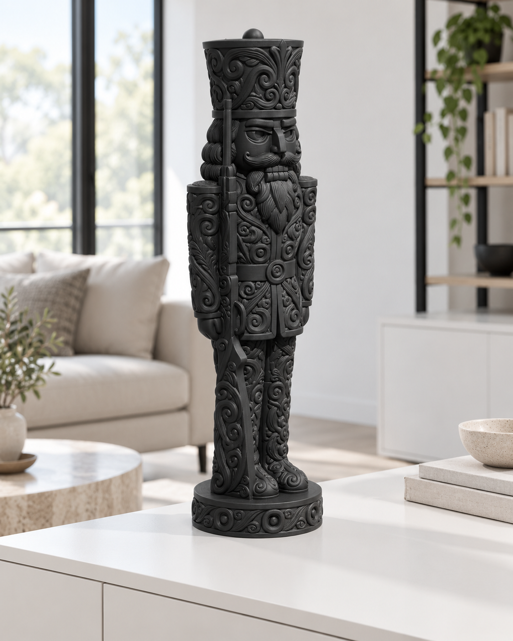 Nussknacker Soldat Ornament - Schwarz gedruckt Wohnzimmer