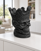 Totenkopf mit Krone Ornament - Schwarz gedruckt Wohnzimmer