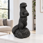 Otter mit Stein Ornament - Schwarz gedruckt Wohnzimmer