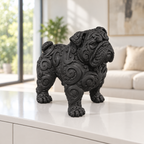 Englische Bulldogge stehend Ornament - Schwarz gedruckt Wohnzimmer