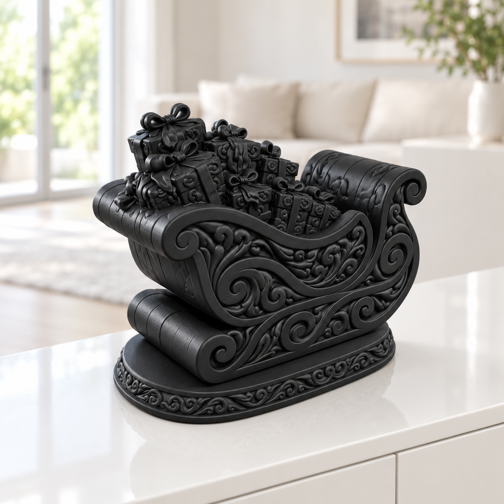 Geschenkschlitten Ornament - Schwarz gedruckt Wohnzimmer