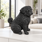 Mops Ornament - Schwarz gedruckt Wohnzimmer