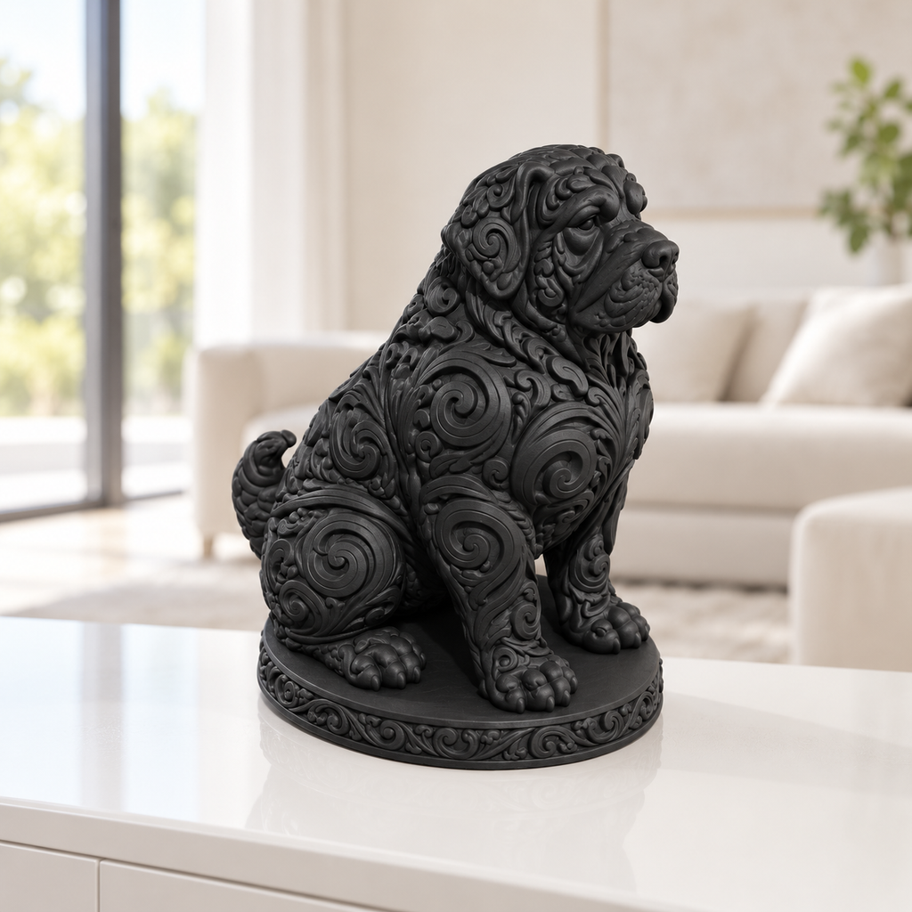 Golden Retriever Ornament - Schwarz gedruckt Wohnzimmer