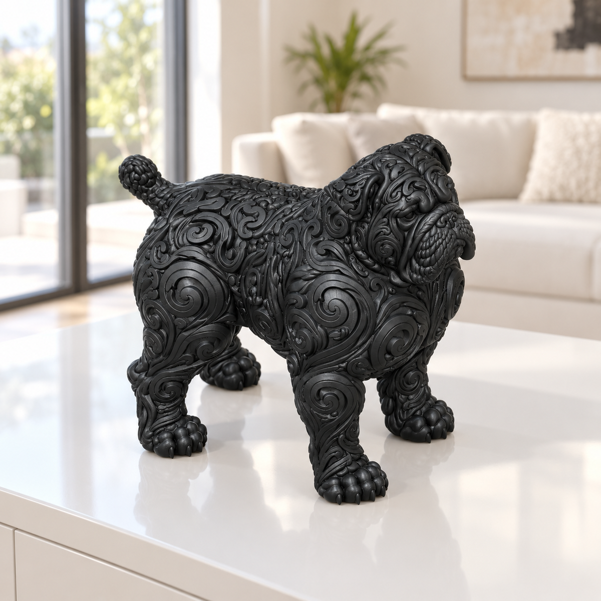 Boerboel Ornament - Schwarz gedruckt Wohnzimmer