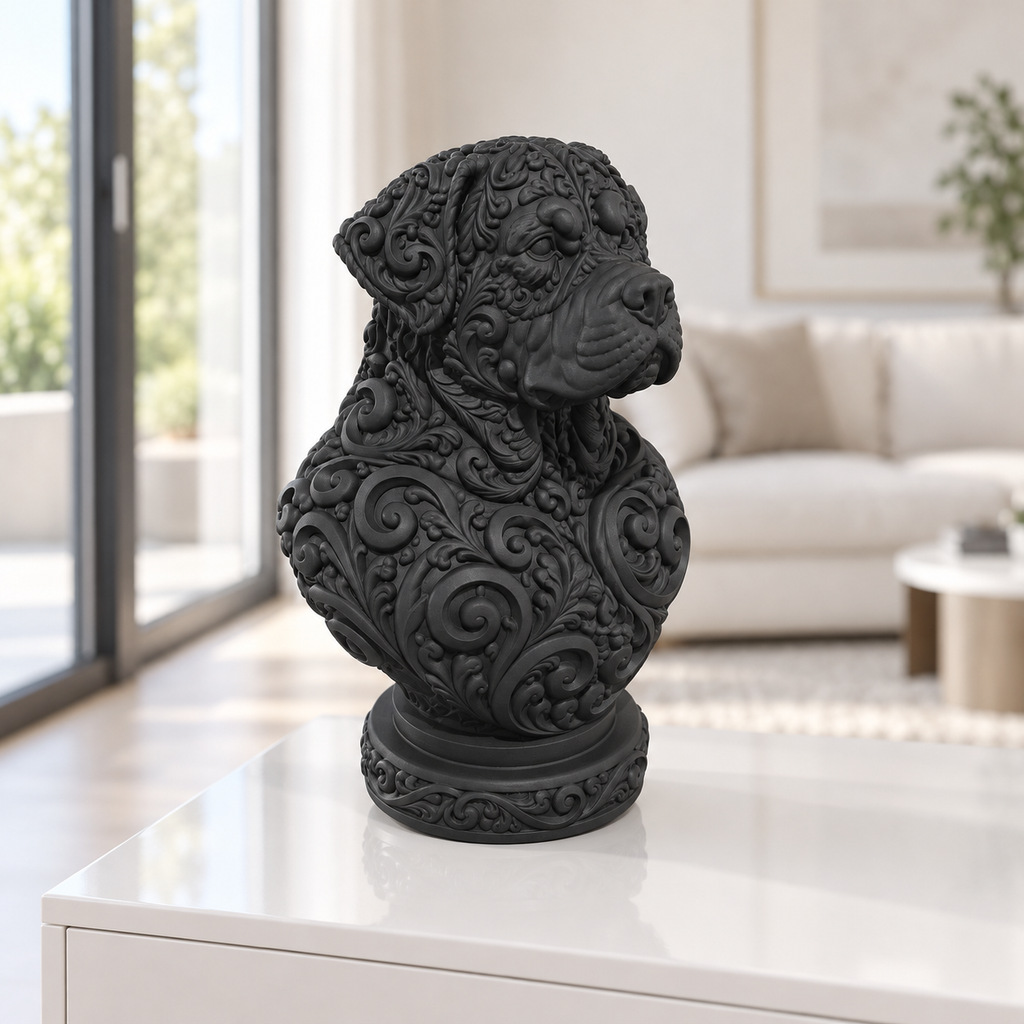 Rottweiler-Büste Ornament - Schwarz gedruckt Wohnzimmer