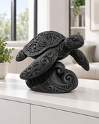 Meeresschildkröte Ornament - Schwarz gedruckt Wohnzimmer