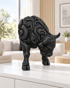 Stier Ornament - Schwarz gedruckt Wohnzimmer