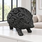 Igel Ornament - Schwarz gedruckt Wohnzimmer