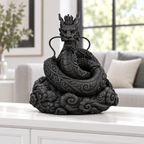 Asiatischer Drache Ornament - Schwarz gedruckt Wohnzimmer
