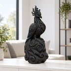 Sitzender Phönix Ornament - Schwarz gedruckt Wohnzimmer