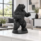 Grizzly Ornament - Schwarz gedruckt Wohnzimmer