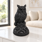 Steinkauz auf Stamm Ornament - Schwarz gedruckt Wohnzimmer