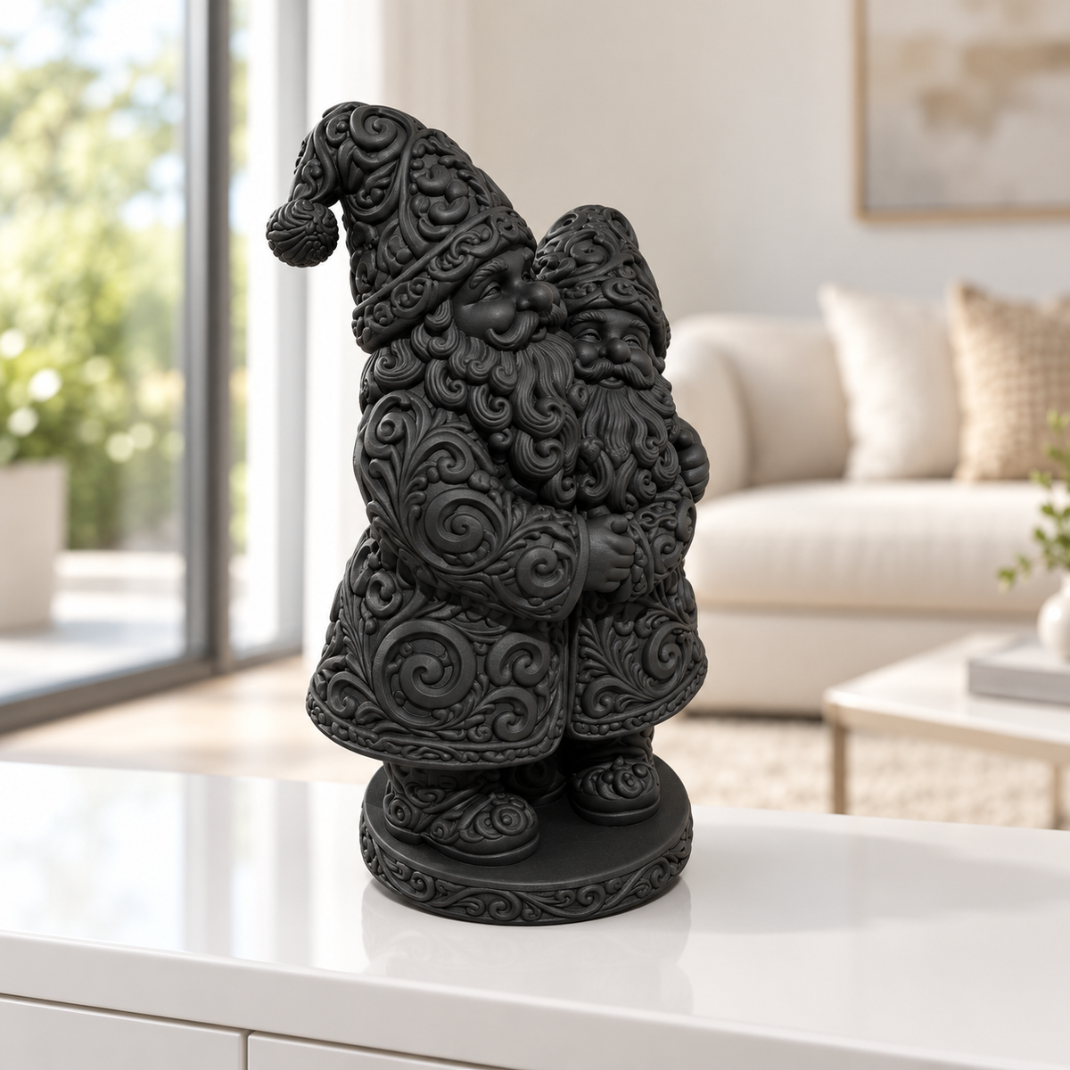 Wichtelpaar Ornament - Schwarz gedruckt Wohnzimmer