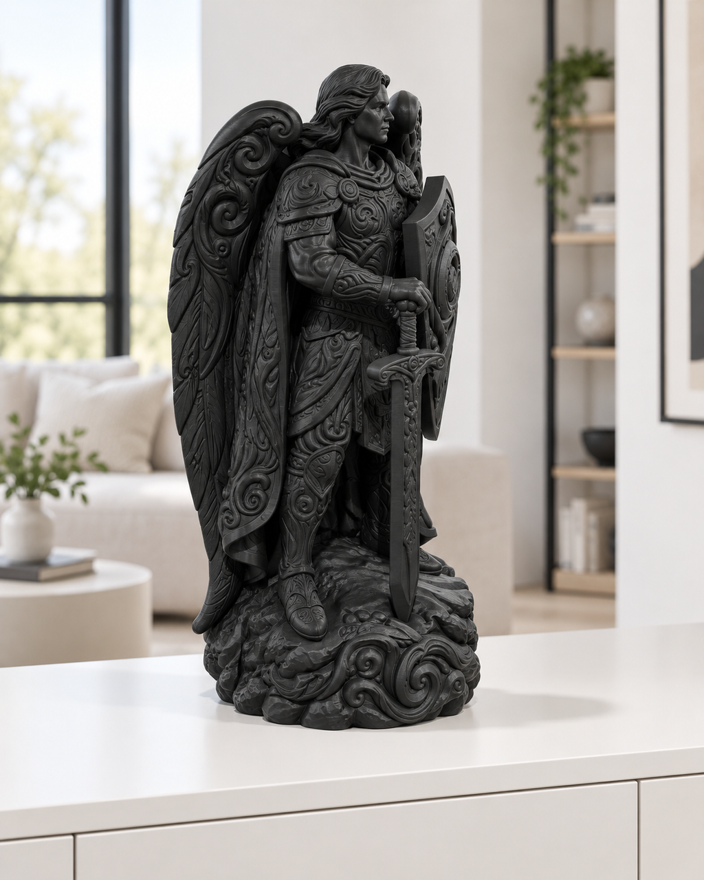 Erzengel Ornament - Schwarz gedruckt Wohnzimmer