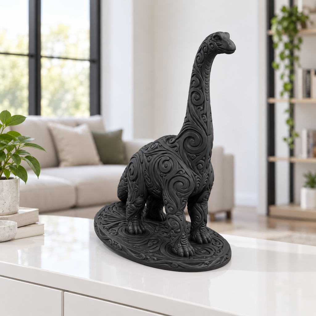 Brachiosaurus Ornament - Schwarz gedruckt Wohnzimmer
