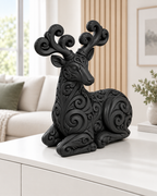 Hirsch Ornament - Schwarz gedruckt Wohnzimmer