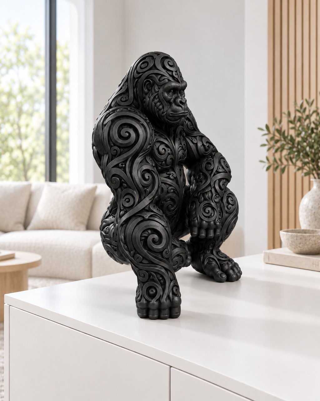 Gorilla Ornament - Schwarz gedruckt Wohnzimmer