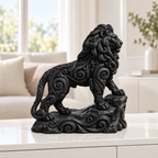 Löwe auf Fels Ornament - Schwarz gedruckt Wohnzimmer