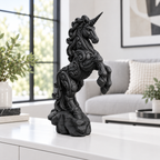 Steigendes Einhorn Ornament - Schwarz gedruckt Wohnzimmer