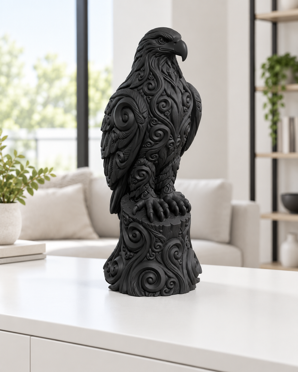 Weißkopfseeadler Ornament - Schwarz gedruckt Wohnzimmer