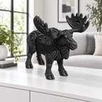 Elch Ornament - Schwarz gedruckt Wohnzimmer