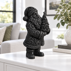Santa mit Tannenbaum Ornament - Schwarz gedruckt Wohnzimmer