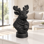 Rentierbüste Ornament - Schwarz gedruckt Wohnzimmer