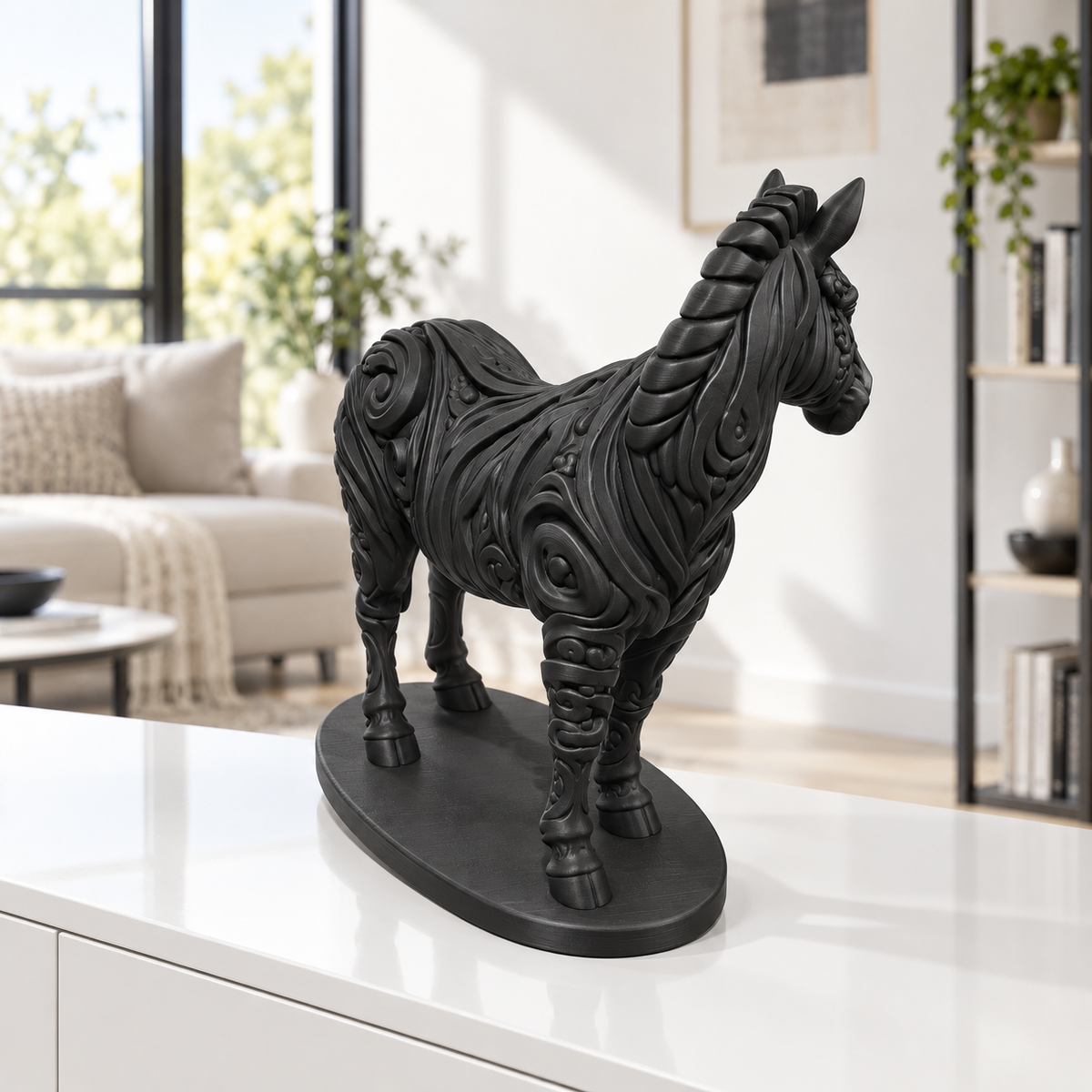 Zebra Ornament - Schwarz gedruckt Wohnzimmer