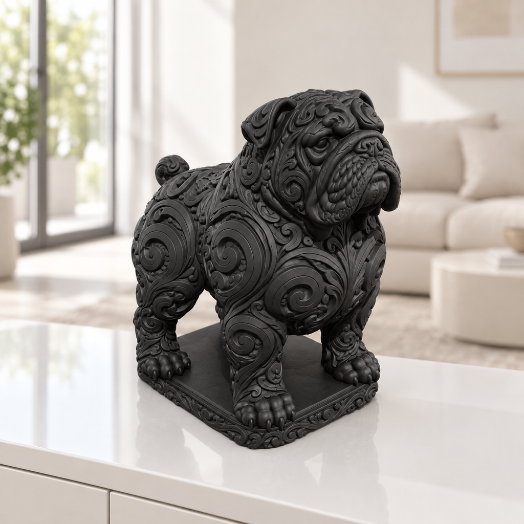 Old English Bulldog Ornament - Schwarz gedruckt Wohnzimmer