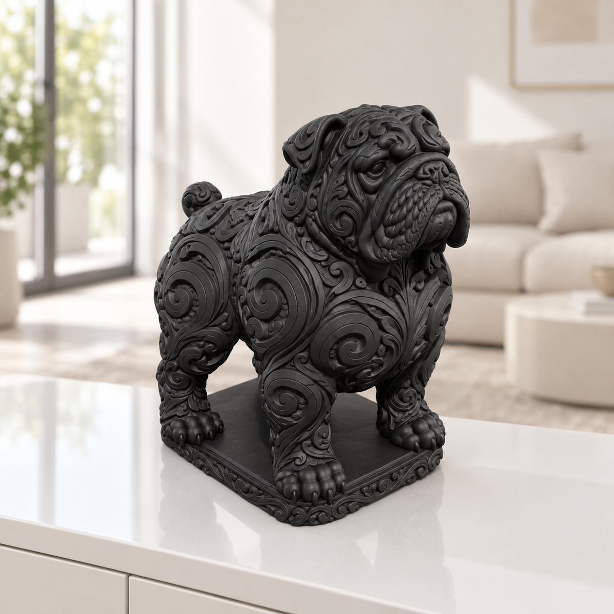 Old English Bulldog Ornament - Schwarz gedruckt Wohnzimmer