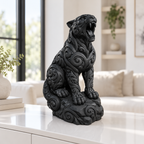 Brüllender Puma Ornament - Schwarz gedruckt Wohnzimmer