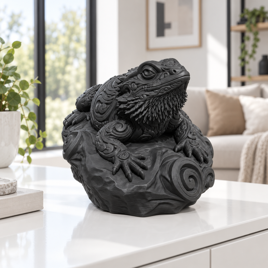 Bartagame Ornament - Schwarz gedruckt Wohnzimmer