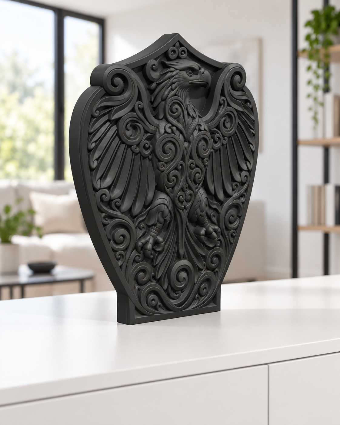 Adlerwappen Ornament - Schwarz gedruckt Wohnzimmer