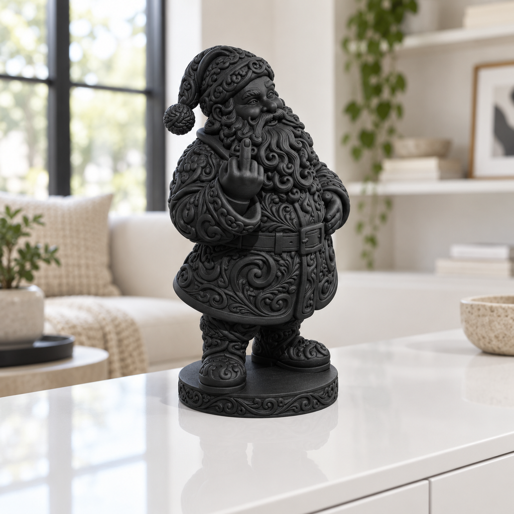 Frecher Weihnachtsmann Ornament - Schwarz gedruckt Wohnzimmer