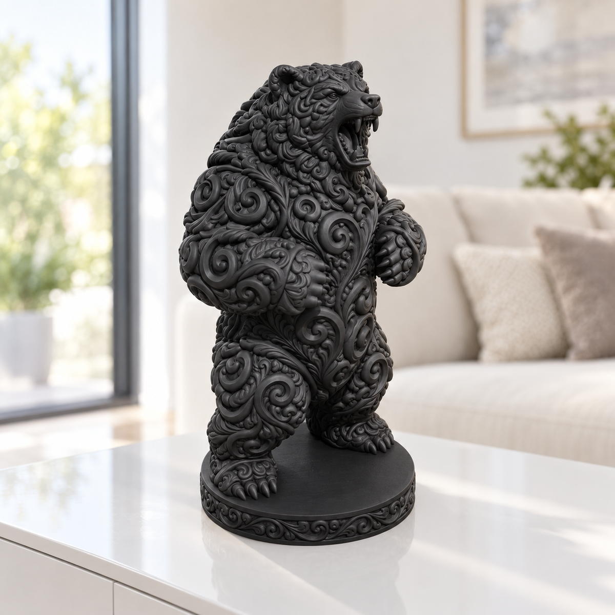 Grizzly aufgerichtet Ornament - Schwarz gedruckt Wohnzimmer