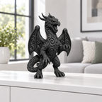 Brüllender Drache Ornament - Schwarz gedruckt Wohnzimmer