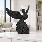Phönix mit Schwingen Ornament - Schwarz gedruckt Wohnzimmer