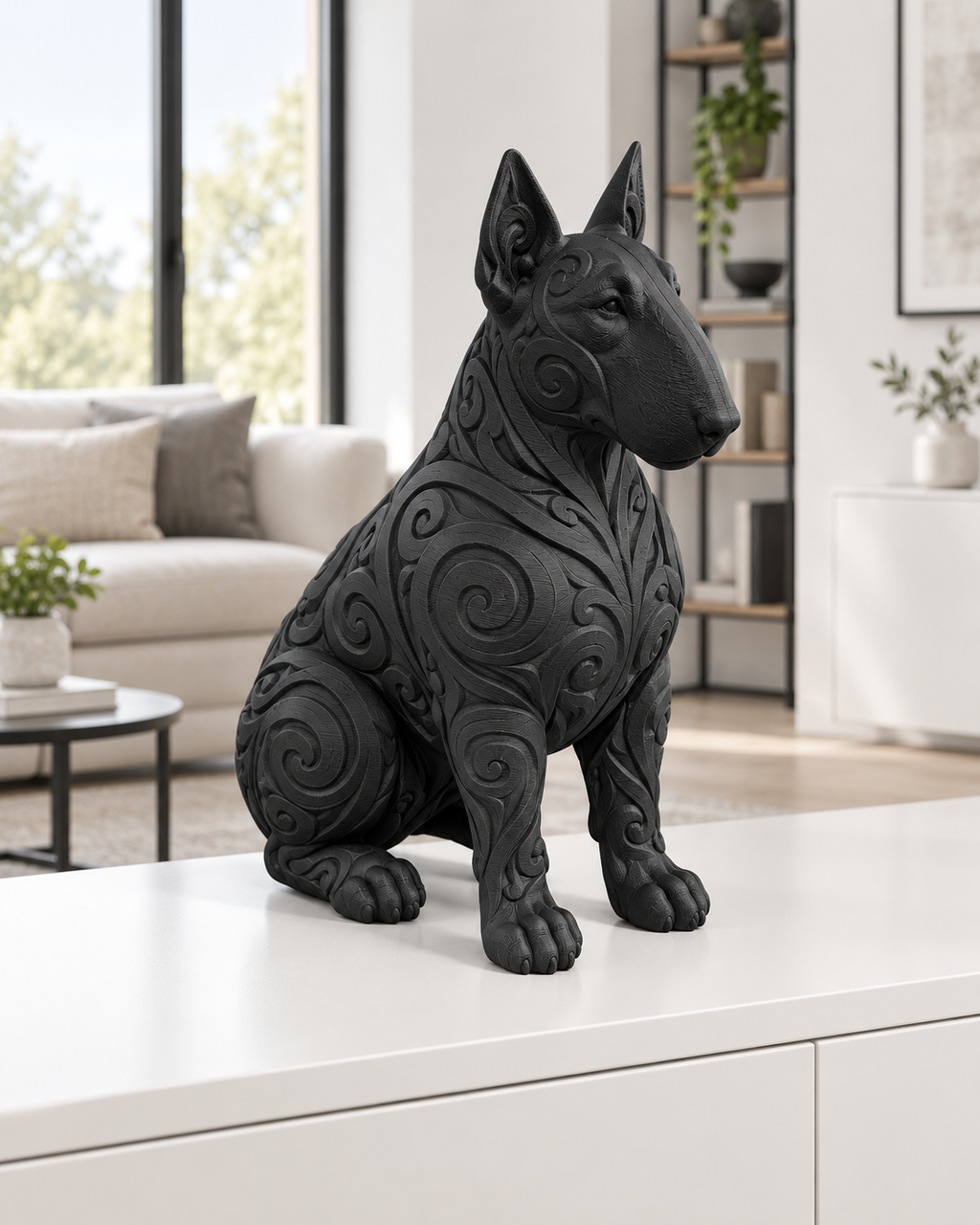 Bullterrier Ornament - Schwarz gedruckt Wohnzimmer