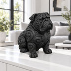 Bulldogge Ornament - Schwarz gedruckt Wohnzimmer