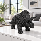 Triceratops Ornament - Schwarz gedruckt Wohnzimmer