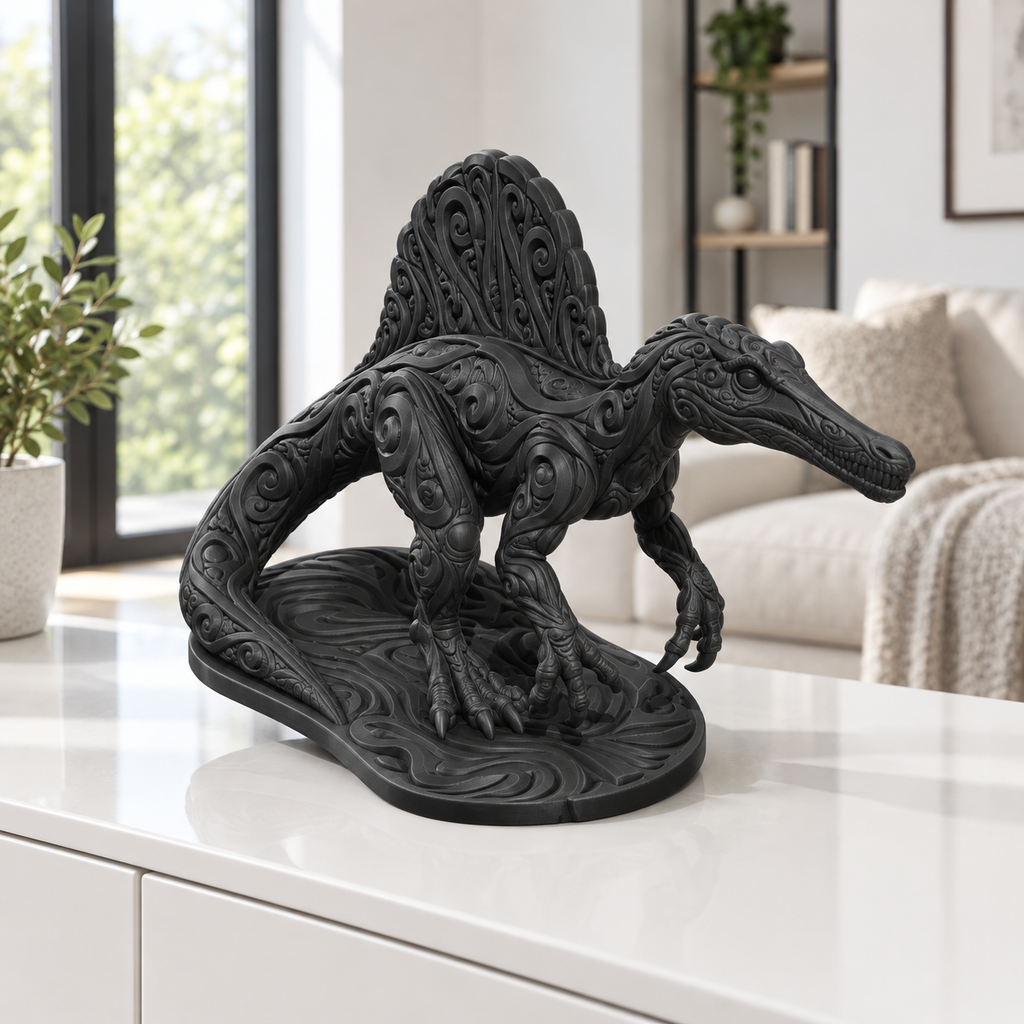 Spinosaurus Ornament - Schwarz gedruckt Wohnzimmer