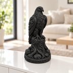 Habicht auf Stamm Ornament - Schwarz gedruckt Wohnzimmer