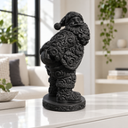 Santa mit Po und Finger Ornament - Schwarz gedruckt Wohnzimmer