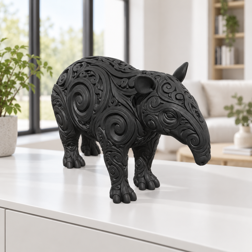 Tapir Ornament - Schwarz gedruckt Wohnzimmer