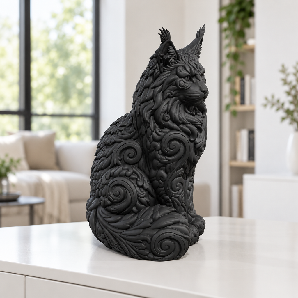 Maine Coon Ornament - Schwarz gedruckt Wohnzimmer