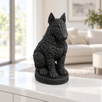 Bullterrier sitzend Ornament - Schwarz gedruckt Wohnzimmer