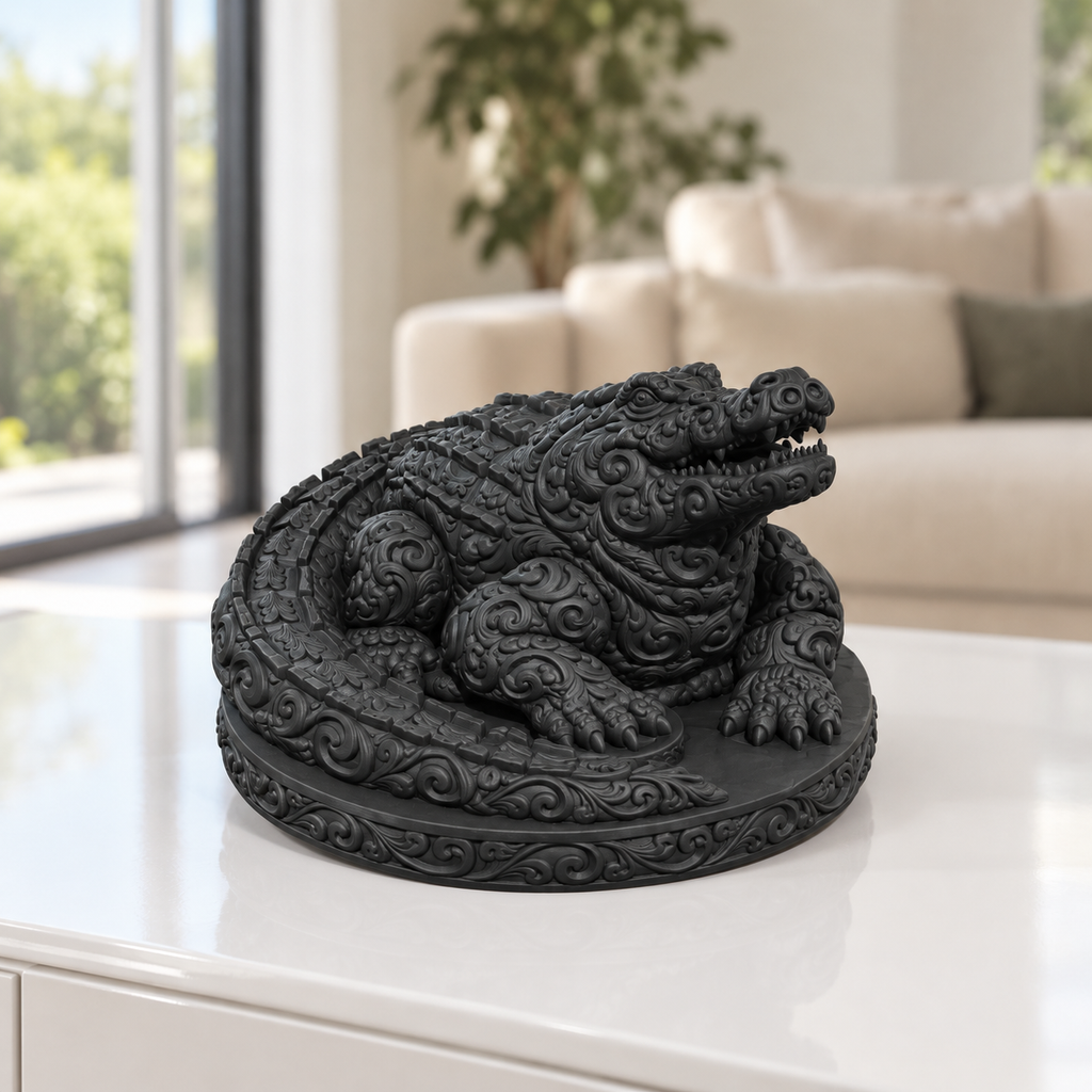 Krokodil Ornament - Schwarz gedruckt Wohnzimmer